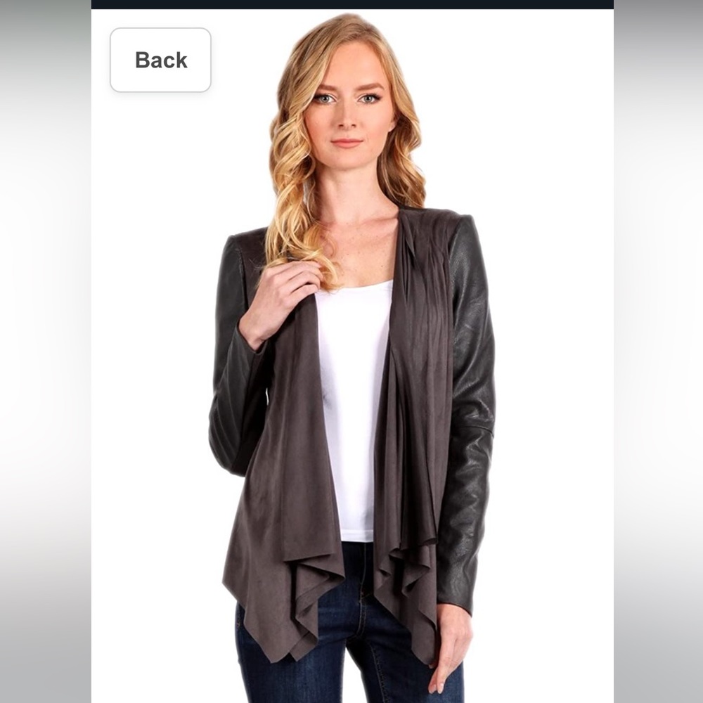 S-twelve black drape front jacket. Size small.